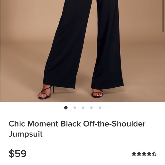 Off the shoulder Lulus Jumpsuit in black, size small - Picture 2 of 7